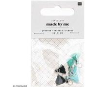 Set de mini pompons tassels - 11 mm - Turquoise - 6 pcs