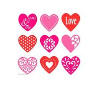 Set de mini silhouettes - ARTEMIO - Coeurs - 45 pcs - Feutrine - Mixte