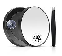 Set de miroir grossissant portable 40x conception à ventouse imagerie haute définition pour les soins la peau élimination précise des points noirs et application irréprochable du maquillage idéal mais
