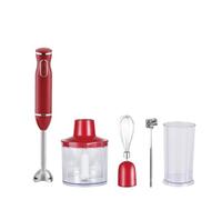 Set de Mixeur Plongeant 5-en-1, Batteur Électrique Immersion avec Fouet Électrique, Mousseur à Lait, Robot Culinaire Compact Multifonction pour Cuisine(Red)