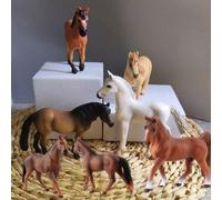 Set de modèles réalistes d'animaux chevaux, étalon arabe, poney gallois, poney shetland miniature, figurines de jouets d'animaux de ferme, décoration de bureau 4 pièces,cheval blanc,Cheval de Dartmoor