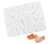 Set de moules pour étiquettes pour chiens en silicone - Poisson d'os, moules en forme de cœur en forme de cœur | Pets Demander Fermé Collar Name appelés, kit PEDA EPOSSIO CATTO de Cat CANTE,