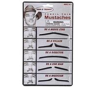 Set de Moustaches avec 5 différentes Fausses Barbes Auto-adhésives pour Les déguisements de Carnaval et Les fêtes à thème