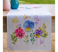 Set de nappes au point de croix Vervaco "Violettes", 32x84cm