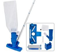 Deuba Set de Nettoyage de Piscine 3 pièces Aspiration Sol récipient de Collecte déchet Tige Variable Extensible 3 brosses Nettoyage Entretien Piscine