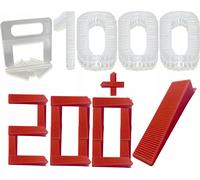 Set de nivellement pour carrelage Système de nivellement 1000 clips 1.5mm 200 cales carreleur