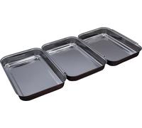 Set de panage 3 pièces en acier inoxydable - chacune env. 22 x 15 x 3 cm - plat pour paner