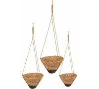 Set de paniers Alexandra House Living Black Natural Natural Fibre 30 x 19 x 30 cm 22 x 14 x 22 cm 26 x 16 x 26 cm A suspendre 3