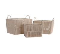 Set de paniers DKD Home Decor Beige Métal Coton (39 x 29 x 31 cm)