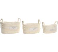 Set de paniers DKD Home Decor fibre de coton (34 x 23 x 20 cm)