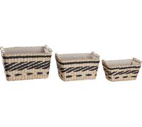 Set de paniers DKD Home Decor polyester fibre coloniale (38 x 26 x 24 cm)