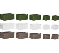 Set de paniers Home ESPRIT vert Gris Crème Métal Polypropylène (3 pièces)