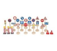 Jeu de panneaux de signalisation en bois - SMALL FOOT - 25 pièces - Multicolore