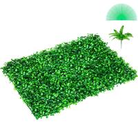 Set de panneaux SucceBuy en buis artificiel, 4 pièces de panneaux muraux pour haies protégés contre les UV, 24 x 16 pouces, fond d'herbe verte pour décoration intérieure/extérieure et clôture pare-vue