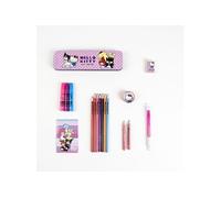 ARTESANÍA CERDÁ – Trousse scolaire Hello Kitty – Ensemble papeterie, marqueurs et crayons de couleur