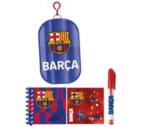 Set de Papeterie avec Trousse en Peluche FC Barcelone pour Enfants - Taille Unique, avec carnet et Stylo, Motif Barça Rouge et Bleu avec Blason, Licence Officielle pour l'école et Cadeau