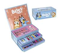 Set de papeterie Bluey Inspired - Couleur bleue - 26 X 10 X 13 cm - Comprend une mallette avec tout ce dont vous avez besoin pour le coloriage - Produit original conçu en Espagne