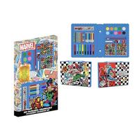 Set de papeterie coloré Avengers - Kit scolaire pour enfant avec marqueurs, crayons de couleur et accessoires Marvel pour dessiner, peindre et stimuler la créativité des enfants, Boîte Avengers