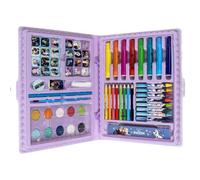 Set de papeterie coloré La Reine des Neiges - Trousse complète avec marqueurs, crayons de couleur et accessoires scolaires décorés avec Elsa, Anna et Olaf pour filles qui aiment dessiner et peindre