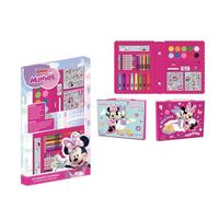 Set de papeterie colorée Minnie - Trousse complète pour filles avec crayons de couleur, feutres et accessoires scolaires décorés avec Minnie Mouse pour dessiner, peindre et apprendre, Boîte Minnie