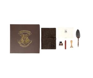 Set de papeterie de calligraphie Harry Potter unisexe - Kit d'écriture Poudlard avec plume d'oiseau, encre et papier à lettre, licence officielle, cadeau pour fans, taille unique