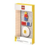 IQ Set de papeterie avec minifigure – 4 crayons, 1 topper, 1 taille-crayon, 1 gomme