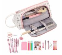 Set de papeterie pour filles adolescentes Pochette de grande capacité avec | Trousse À Crayons Scolaire pour étudiantes école collège lycée université cours étude prise de notes devo