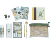 Set De Papeterie Star Wars, Grogu Inclut : 1 Stylo Bille, 1 Crayon De Papier, 4 Surligneurs, 2 Trombones, 3 Carnets A6, Des Stickers Papeterie Kawaii