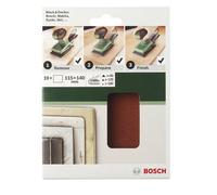 Set de papiers abrasifs pour ponceuse vibrante non perforé Bosch Accessories 2609256B18 Grain 60, 120, 180 (L x l) 140 mm x 115