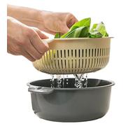 Set De Passoires - Panier À Double Couche - Égouttoir Pour Fruits, Légumes, Pâtes - Bol Avec Trous De Drainage Rapide - Panier De Lavage Empilable Petit Et Très Grand Pour Cuisine Et Camping