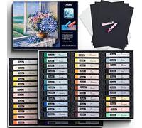 Set de pastels doux 72 couleurs: Ohuhu Pastels à la craie comprenant 4 effets fluorescents et 6 papiers pour le dessin, la peinture, le mélange, la superposition et l'ombrage