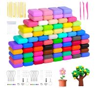 Set de pâte polymère, 72 couleurs, 17 outils de sculpture, 100 sacs de rangement et accessoires pour porte-clés et boucles d'oreilles - Idéal pour l'art créatif des enfants, activité DIY, cadeau