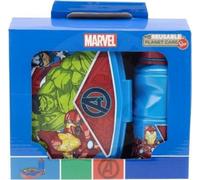Set de pause 2 pièces Marvel boîte à pain et gourde Ironman, Hulk et Captain America