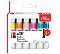 Set de peinture acrylique COLOR BLOCKING, 6 x 12 ml