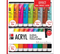 Set de peinture acrylique 'EFFECT', 18 x 36 ml