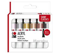 Set de peinture acrylique Marabu SHINY CLASSICS 6 x 12 ml