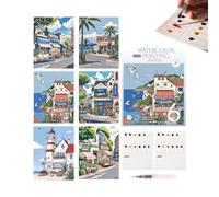 Set de peinture aquarelle 12 couleurs, livre de travail portable avec