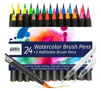 Set De Peinture Aquarelle 24 Pinceaux Brush Qbix