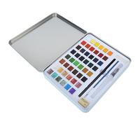 Set De Peinture Aquarelle 48 Couleurs, Boîte Métallique Solide Avec Godets, Outils De Peinture Portables - Pigments Concentrés, Transition Naturelle, Idéal Pour Artistes E