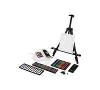 Set de Peinture avec Chevalet en Métal, 140 Pièces, Kit d'Artiste Pastels à
