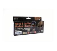 Set de Peinture Modèle - Acrylicos Vallejo - VAL70182 - Bois et Cuir - 8 pièces - Acrylique
