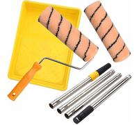 Set de peinture orange, rallonge avec poignée + plateau, 2x rouleau de rechange