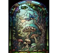 Set de peinture par numéros avec couleurs acryliques 40 x 50 cm champignons