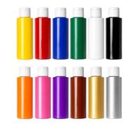 Set de Peinture Textile - 12 couleurs de 60 ml - Peinture pour tissu lavable pour textiles clairs - Idéal pour T-shirts, sacs et coussins - Pour DIY et créations textiles