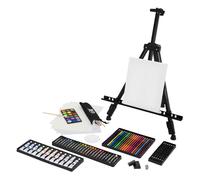 Set de Peinture avec Chevalet en Métal, 140 Pièces, Kit d'Artiste Pastels à