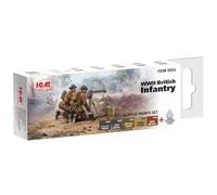 Set de peintures acryliques - ICM - 3054 - Pour figurines infanterie britannique WWII - Multicolore - 15+ ans
