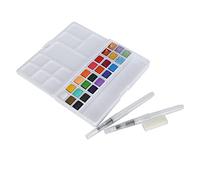 Set de Peintures Aquarelle Perleuses 24 Couleurs avec Boîte Plastique - Couleurs Vives & Effet Étincelant, Kit Portable pour Débutants, Artistes et Enfants (18 couleurs régulières + 6 couleurs