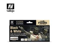 Vallejo 70151 Colorant pour modélisme ferroviaire gris foncé, beige, blanc, noir, marron, gris agate, ivoire, gris 8 pc(s)