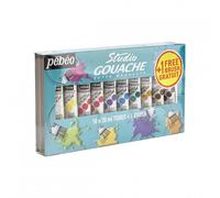 Pébéo Gouache Studio – Étude et fine – 10 tubes de 20 ml + 1 pinceau