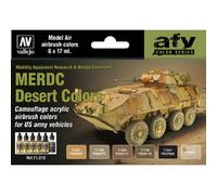 Set De Peintures Merdc Desert Colors |vallejo|71212| 6x17ml Maquette Char Promo